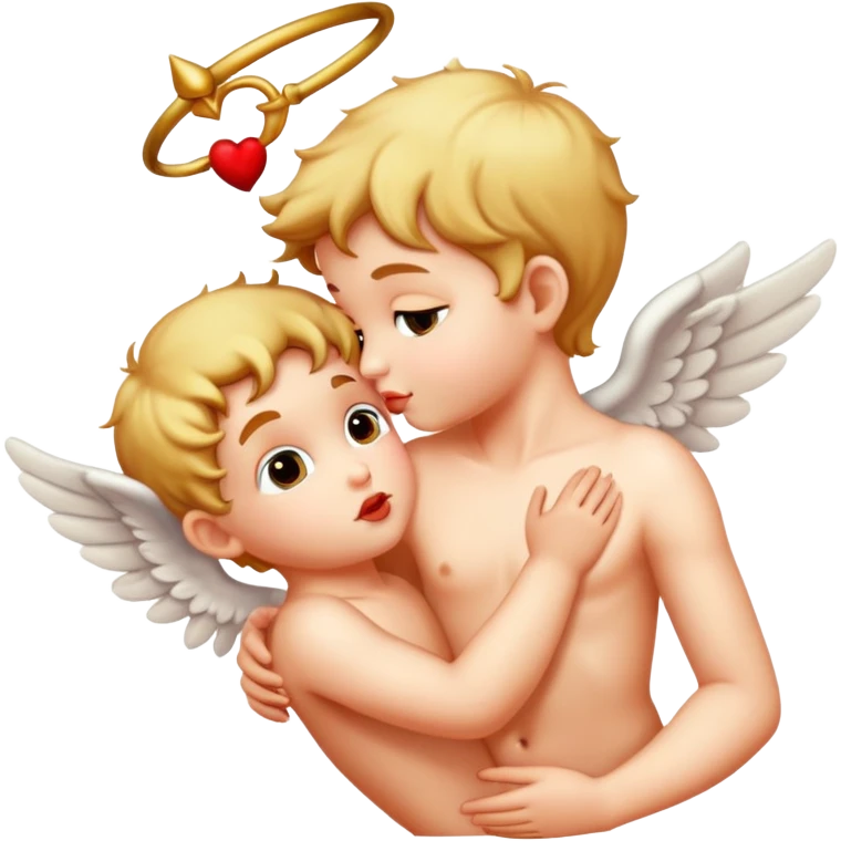 Cupid kissing another Cupid  emoji