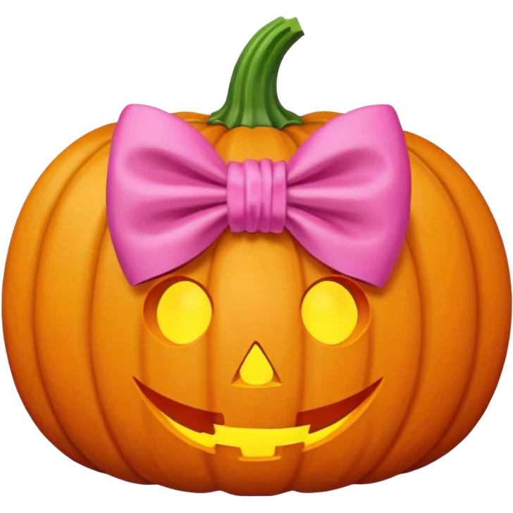 Pumpkin with pink bow at the office  emoji