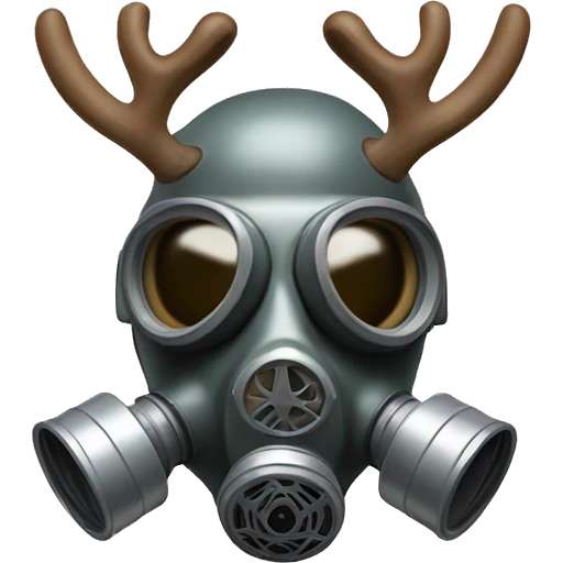 reindeer in gas mask emoji