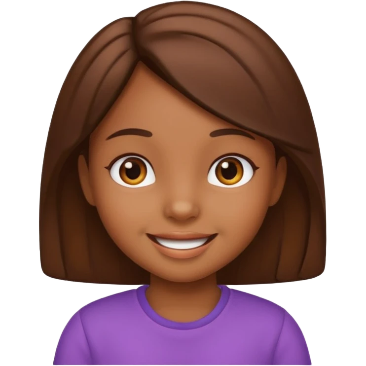Cute girl kid emoji brown body emoji