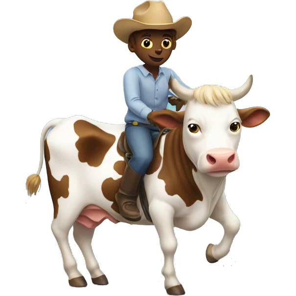 cat riding a cow emoji
