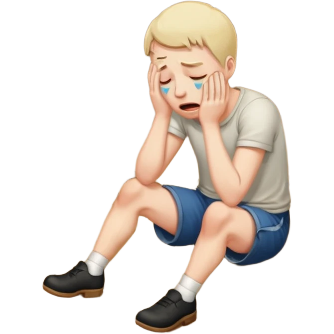 Crying male banging on the floor emoji