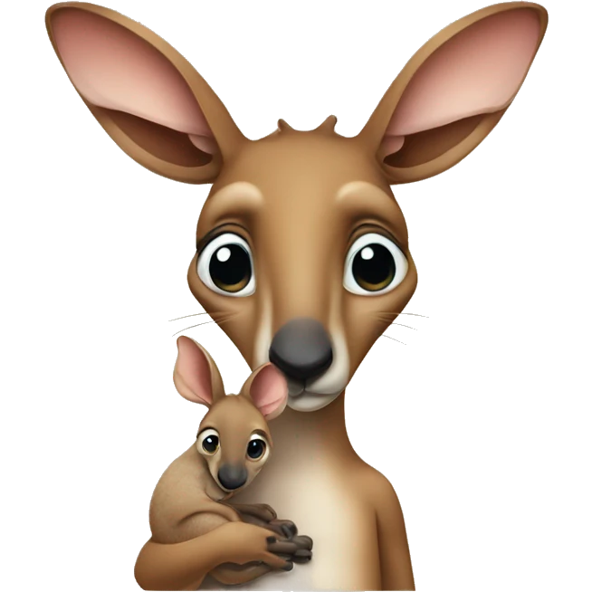 Kangaroo with baby in pouch emoji