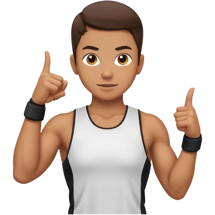Gym trainer pointing at the camera emoji