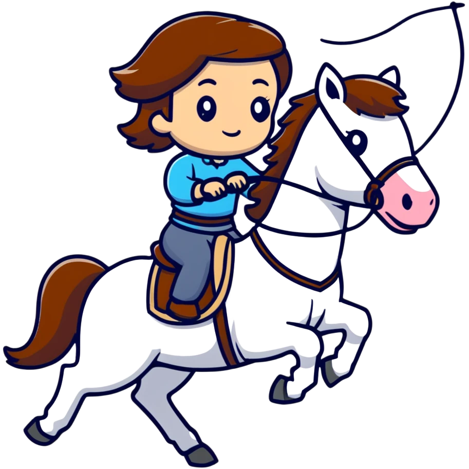 girl riding a horse holding a whip emoji
