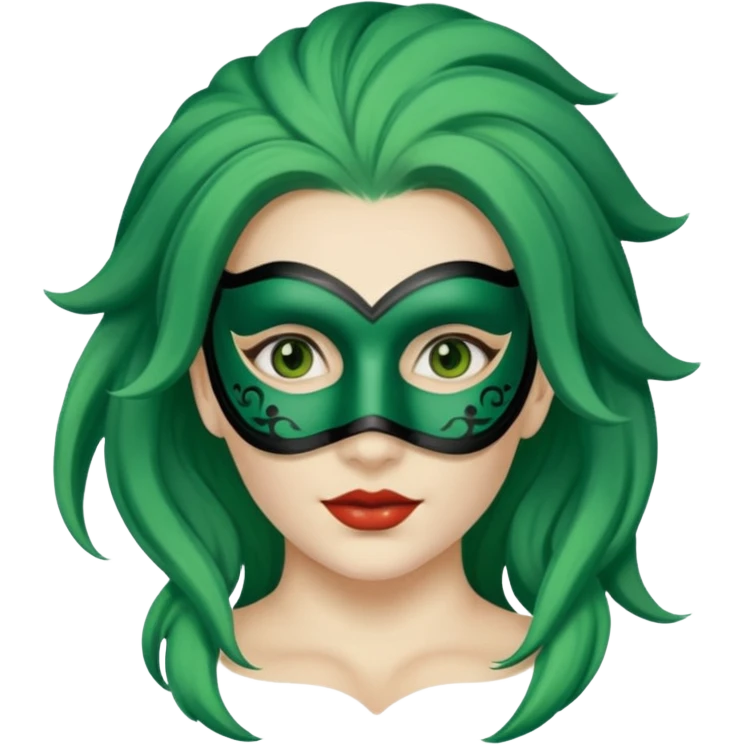 masked person venice volto woman green hair emoji