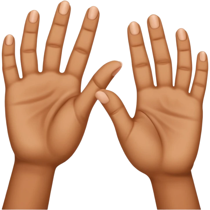 close-up of two hands with fingers nearly touching, inspired by the Creation of Adam emoji