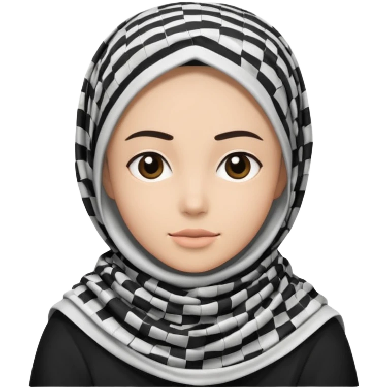 person emoji, black and white keffiyeh, simple style emoji
