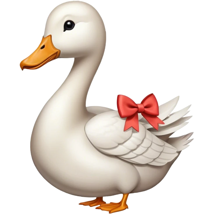 Goos with a bow tied around it’s neck emoji