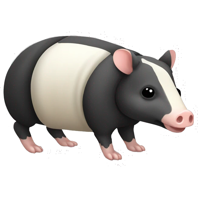 Black and white piebald chubby armadillo pig panda centipede armadillo  emoji