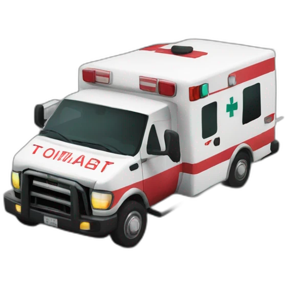 ambulance overturned laying on street emoji