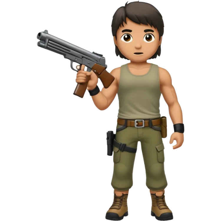Rambo shooting, full body emoji
