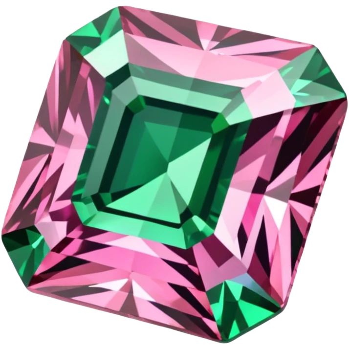 pink and green diamond emoji