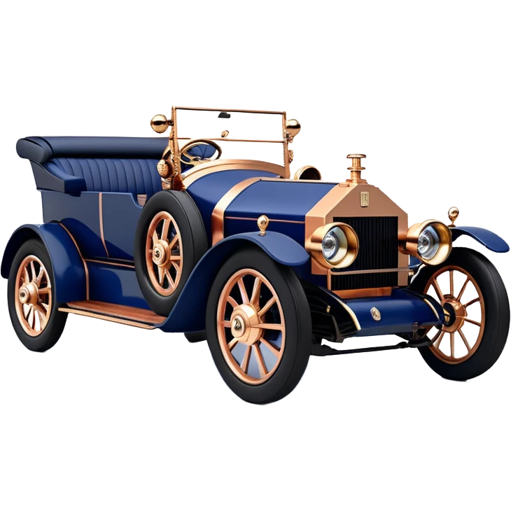  tarnished dark blue led lights C-3PO ghost buster’s 1927 delicately inlaid rose gold wood barrel accents Model-T x Rolls Royce efficiently powered by futuristic electric motors and dynamos with wide racing wheels that are strong agile advanced suspension and steering emoji