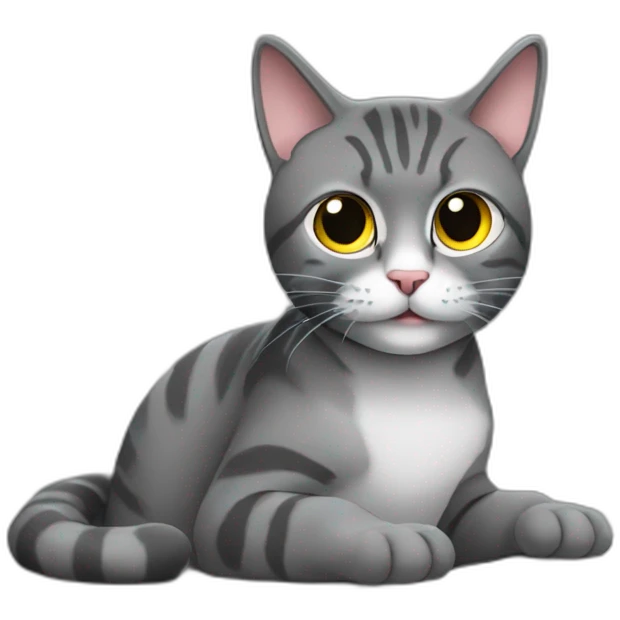 Programmer-gray-funny-cat-lay-with-laptop emoji