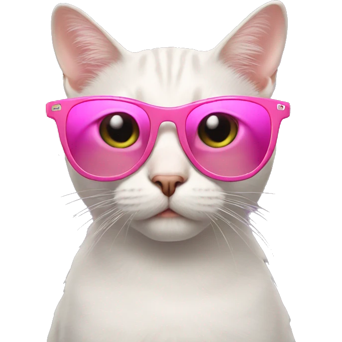 cat with pink sunglasses emoji