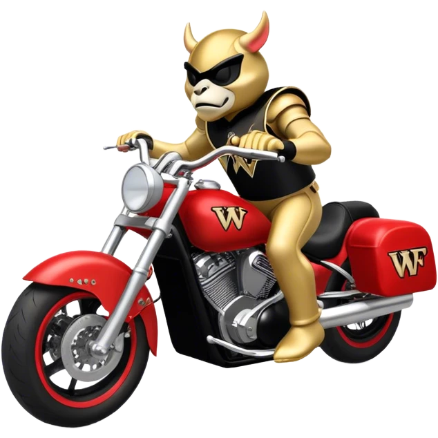 Wake Forest Demon Deacon Mascot on Motorcycle emoji