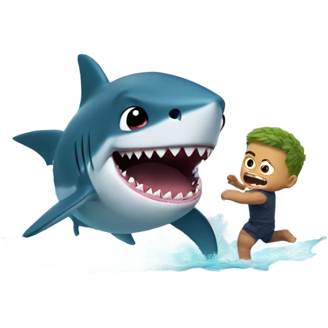 Baby Shark Getting kicked by the hulk emoji