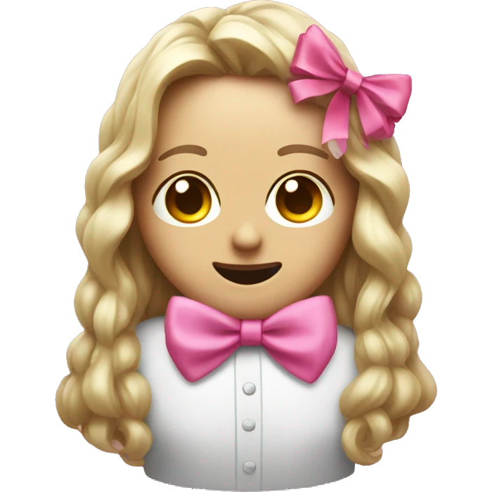 Pleading emoji with a pink bow  emoji