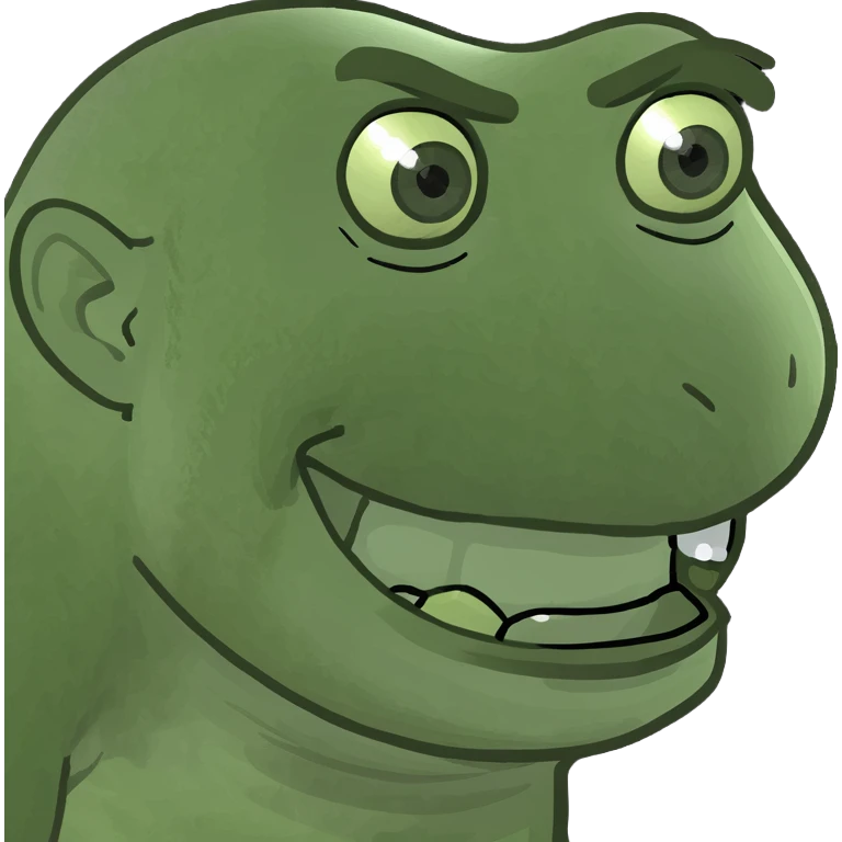 blue troll face, simple, bold, meme-inspired emoji