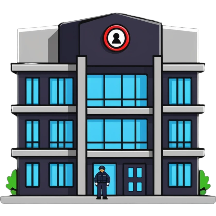 night security guard patrolling building emoji