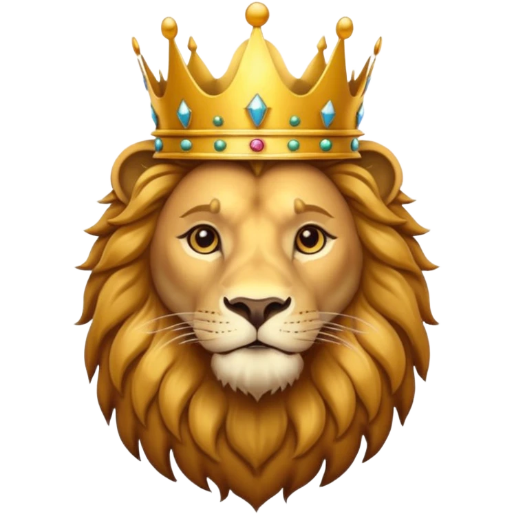 Lion with golden crown — majestic and proud. emoji