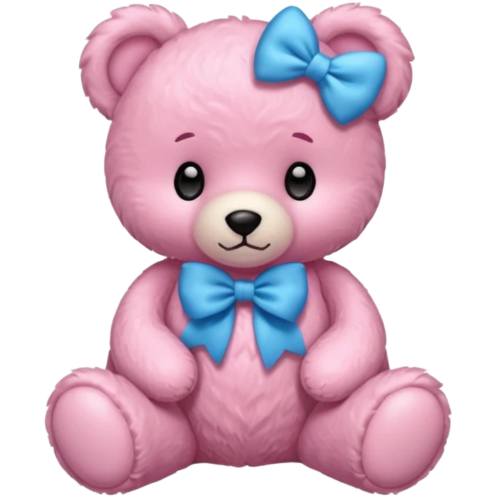 Pink and blue  teddy  emoji