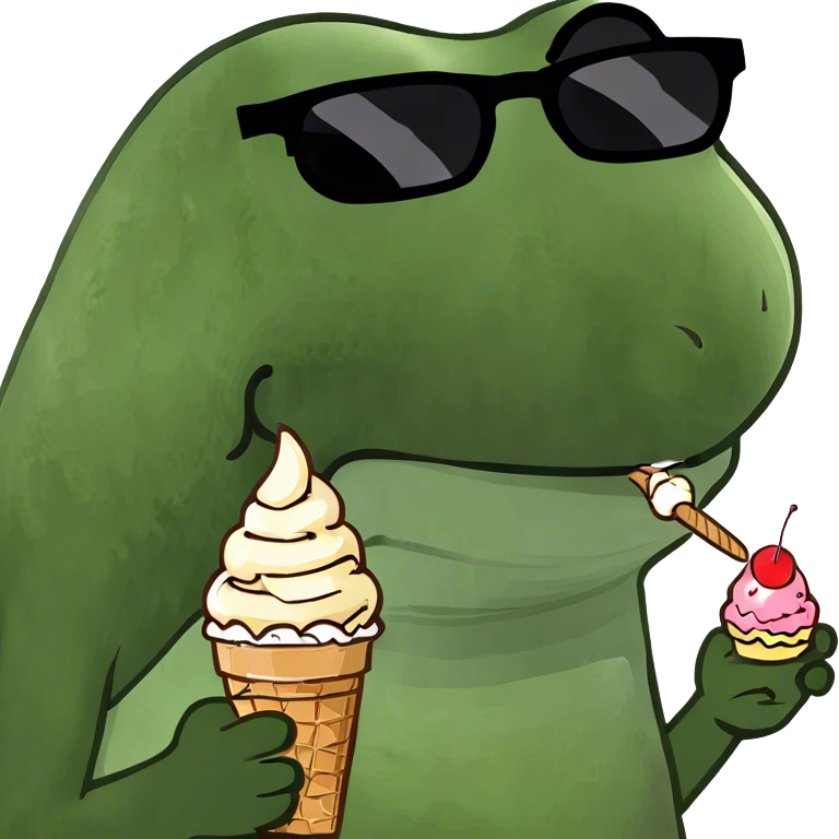 Mouse eating ice cream emoji