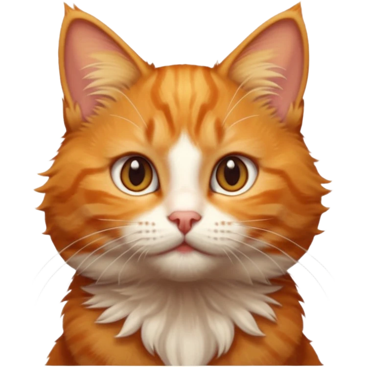 A high-resolution photo-realistic digital illustration of a ginger tabby cat kitten, chest upward emoji