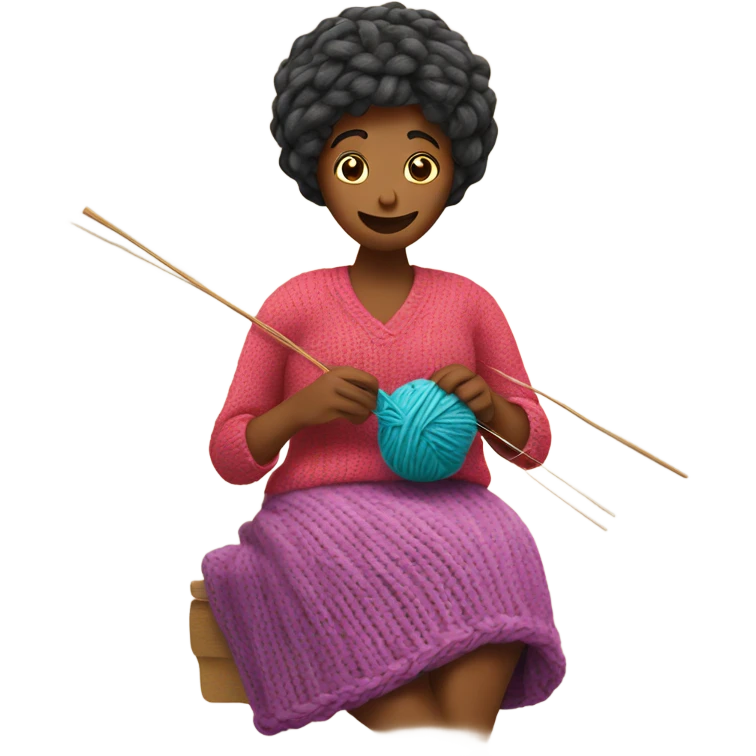 Woman knitting emoji