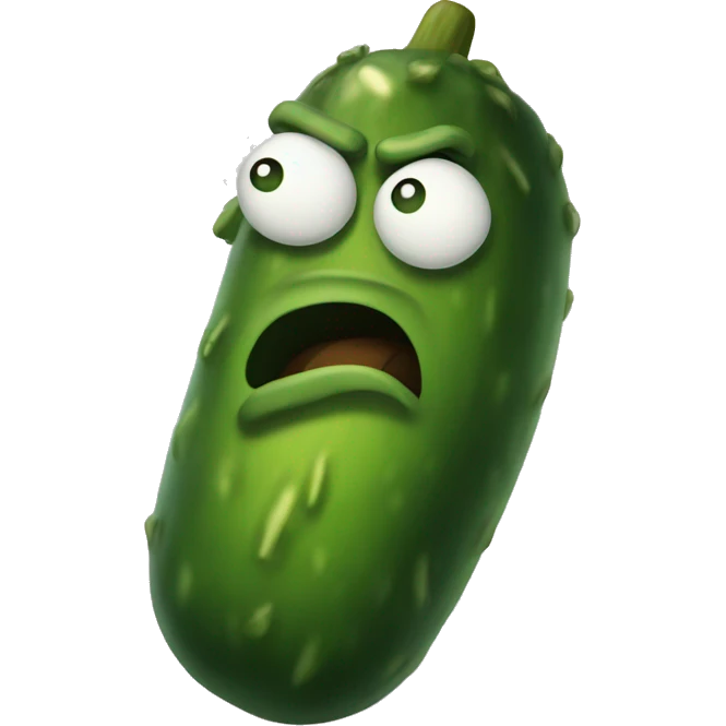 Angry pickle emoji