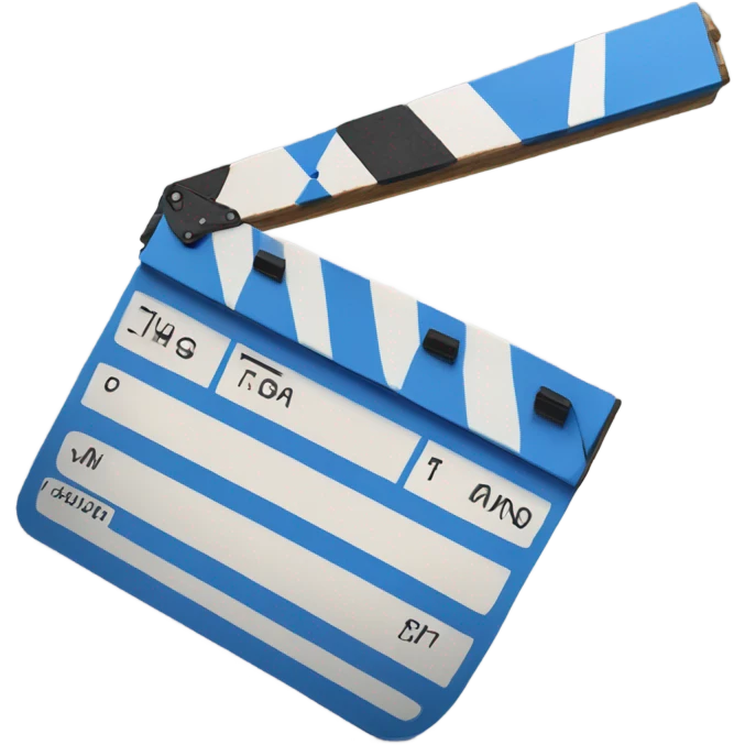 Blue clapperboard emoji