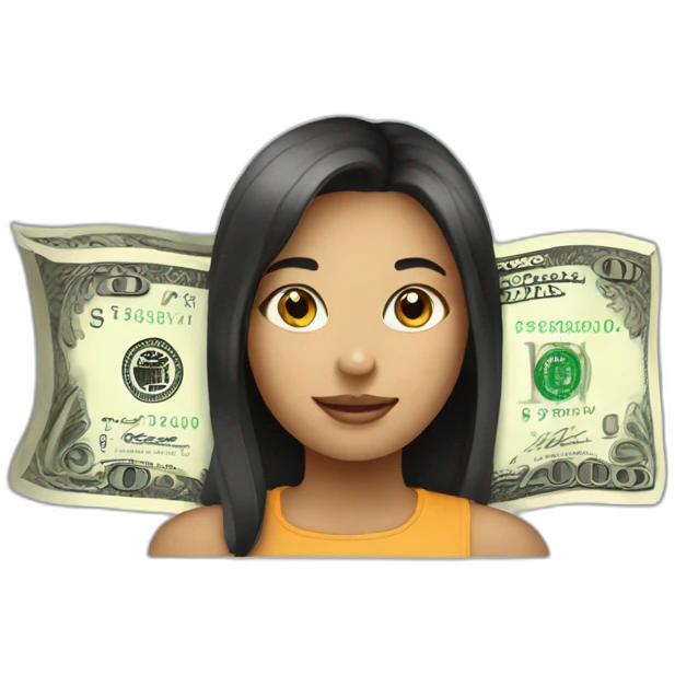 dollar above girl emoji