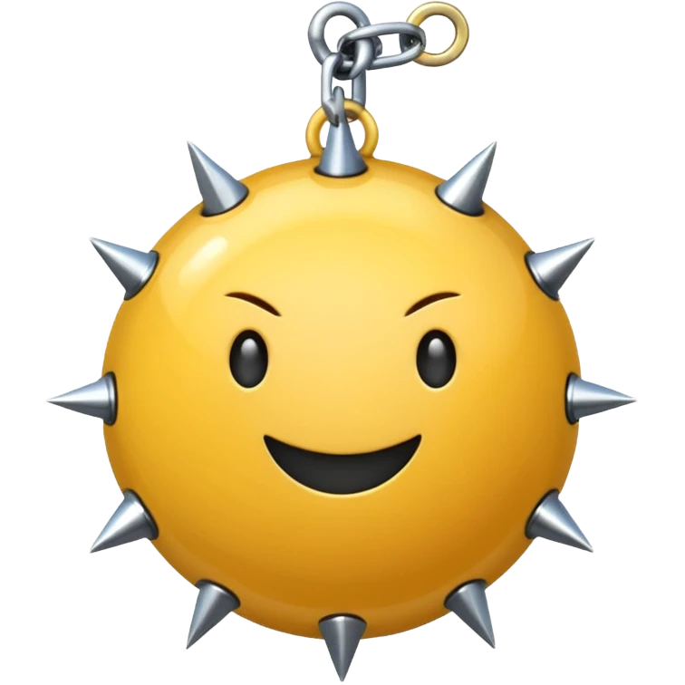 iPhone text message emoji size ball, and chain with spikes emoji