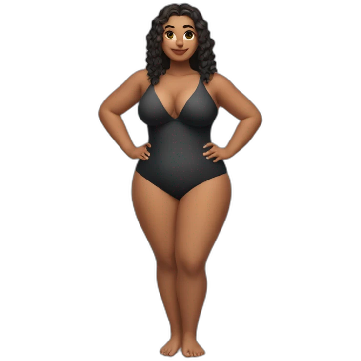 Slim-Thicc woman swimsuit posing full body (curvy slim body type, perfect body, hourglass figure) emoji