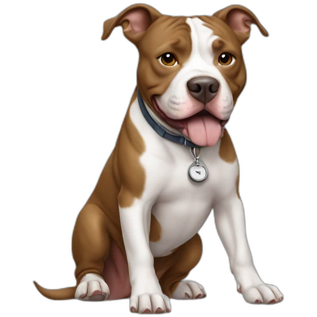 Pitbull working a 9 to 5 emoji