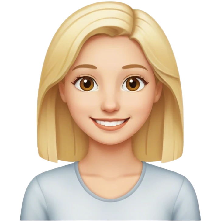 smiling blonde female indoors emoji