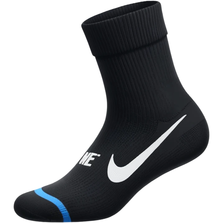 black football sock with white Nike tick emoji