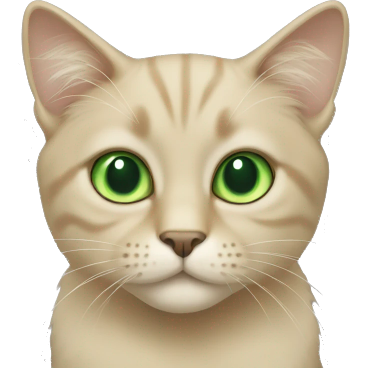 Beige cat with green eyes long hair emoji