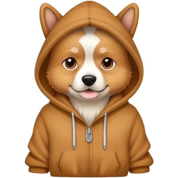 Dog wearing a hoodie emoji