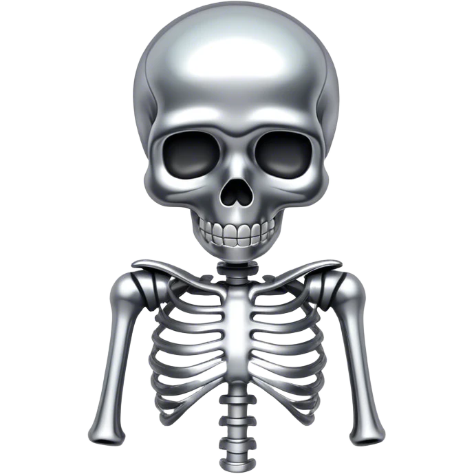 Skeleton made of of chrome emoji