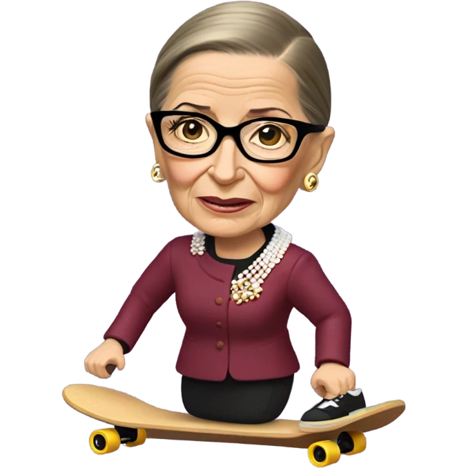 Ruth Bader Ginsburg riding a skateboard emoji