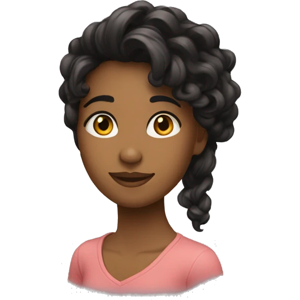 Joli fille mate avec des long cheveux noire emoji