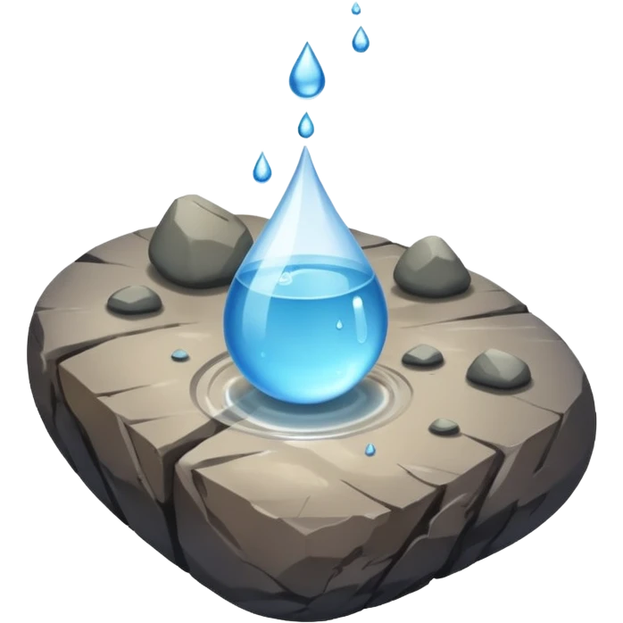 water pouring onto rocks with team emoji