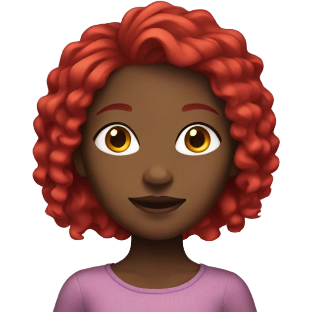 Black girl with red hair emoji