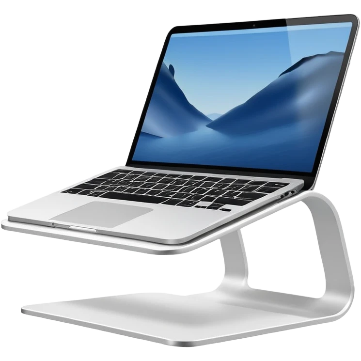laptop stand white emoji