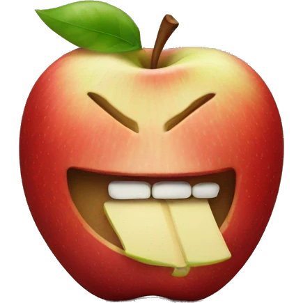 an apple eat apple emoji