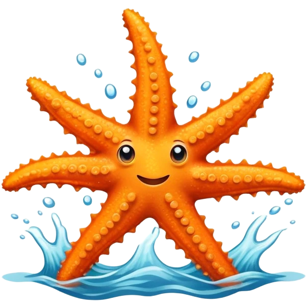 orange starfish with five arms in the ocean emoji