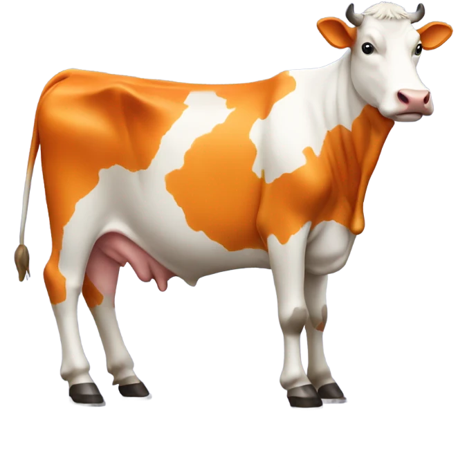 Emoji cow wearing an orange tshirt emoji