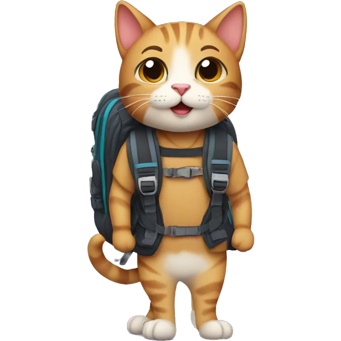cat wearing backpack emoji